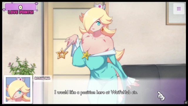 Waifu Hub [PornPlay Parody Hentai game] Розалина кастинг на диване - часть 1 в сексуальном синем
