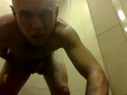 Preview 1 of masturbating and milking prostate in the truck stop showers