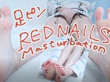 Japanese wife wide open legs Masturbation with stain pants japanese feet