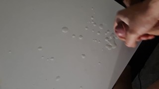Huge cumload from big hard cock