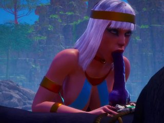 Big Breasted Blonde POV Blowjob_Furry Werewolf