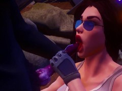 Furry werewolf sucking girl in flight goggles pov blowjob