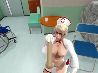 doctor, overwatch mercy, big dick, jerk off