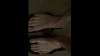 Washing Feet in College Dorm Shower