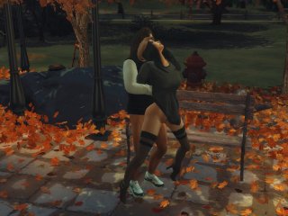 brunette, girlfriend, sims 4, standing fuck