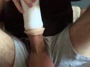 Preview 1 of 19 Year Old Twink Using Fleshlight In Bed