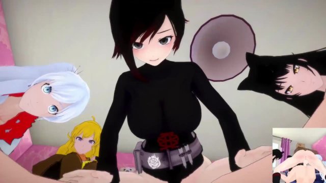 RWBY - Futa Ruby, Futa Yang, Futa Weiss, Futa Blake extreme ass fuck  Male Taker POV