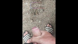 Hubby Pissing & Wanking In Public