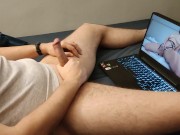Preview 5 of Boy is jerking off while watching porn
