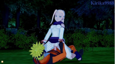 Ino Yamanaka and Naruto Uzumaki have deep sex in a park at night. - Naruto Hentai