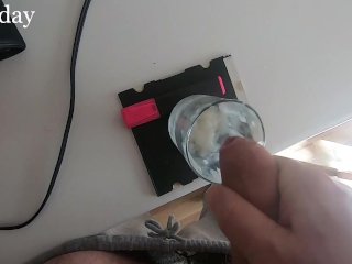 She drinks 11_loads of collected cum from a glass