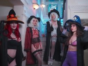 Preview 4 of Hardcore orgy with four sexy witches and one big dick AliceBong