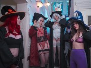 Preview 6 of Hardcore orgy with four sexy witches and one big dick AliceBong