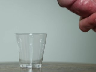 BIG DICK FILLING UP SHOT GLASS FULL OF CUM 4K