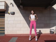Preview 3 of Hot Petite Russian Girl In Leggings Gives A Sex Lesson After A Work Out