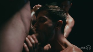 Twink Bukkake’d By Muscle Studs