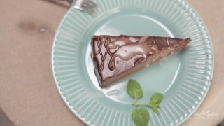 Chocolate Cake plating with Sperm
