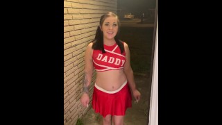 Cheerleader KItty Kash sucks dick & gets fucked hard to raise money for her squad