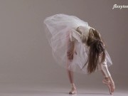 Preview 3 of Natural tits Ksyuha Zavituha doing nude gymnastics