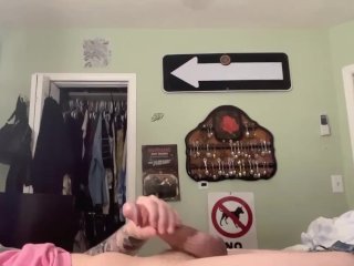 HOT tattooed male left handed masturbation