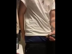 Trans guy fucks pocket pussy with STP until cumshot 