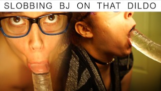 Slobbing on That Dildo | Deephthoat POV Blowjob - Watch me Spit on Your Cock and Suck it Dry