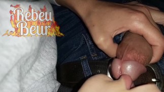 Blowjob from my French Arab Beurette in front of TV