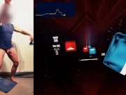 Preview 3 of Expert Beat Saber player enjoying a remote-controlled vibrator for extra VR immersion