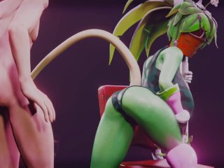 plant girl, blaster master, big boobs, cartoon