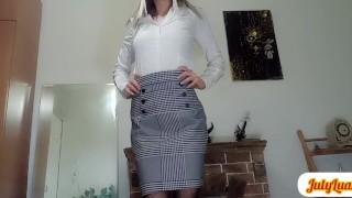 Squirts Several Times In A Row By A Hot Secretary In A Fishnet
