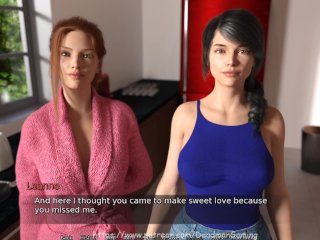 3d adult game, redhead, brunette, step sisters