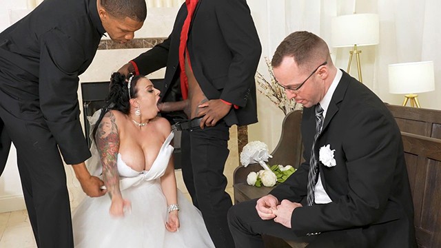 The Wedding Porn - Full Video - Payton Preslee's Wedding Turns Rough Interracial Threesome -  Cuckold Sessions | Pornhub
