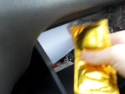 Preview 3 of The guy filled the condom to the top with sperm while sitting in the car