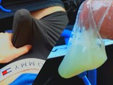 The guy filled the condom to the top with sperm while sitting in the car