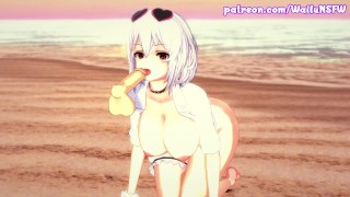 Grote Titty Anime Milf geeft je een handje - 3D Hentai