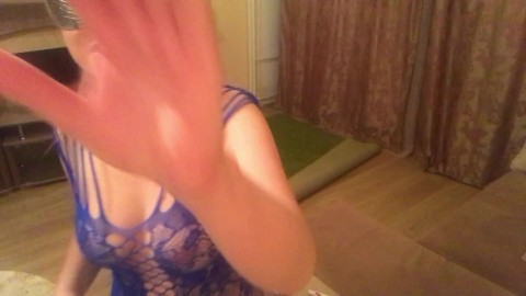 Full bodysuit lingerie real amateur homemade video clit stimulation standing up rubbing pussy girl