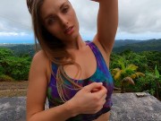 Preview 1 of Horny Cumwhore GF Gives Quick Sloppy Deepthroat BJ on Mountain Hike - Licks up ALL my Jizz