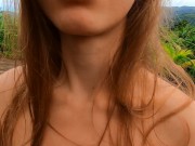 Preview 5 of Horny Cumwhore GF Gives Quick Sloppy Deepthroat BJ on Mountain Hike - Licks up ALL my Jizz