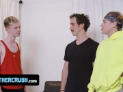 Preview 1 of Brother Crush - Naughty Twink Tricks His Older Step Brothers To Make Out And Take Their Big Dicks