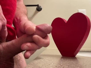 Do you ❤️ my Cum? Big Heart on Blows Huge Load for Valentines Day