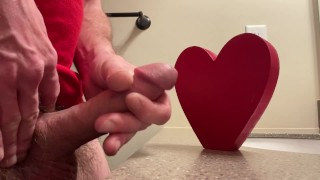 Do you ❤️ my cum? Big heart on blows huge load for Valentines Day