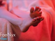 Preview 2 of Kawaii girl plays with her cute little feet and toes - IamFaeNyx