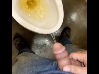 pissing, work, horny, toilet