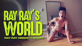 RAY RAY XXX Gets weird in front of the mirror before blowing a dildo