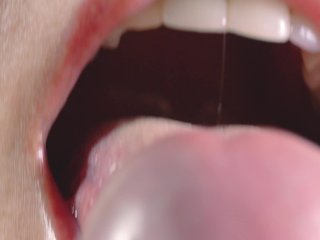 Close up blowjob, playing with my husbands hard cock_head