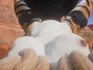 Wild Life Tiger Furry Girl With Wolf(Furry Girl POV)