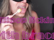 Preview 1 of lollipop licking with braces