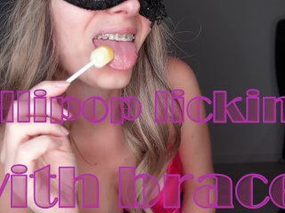 lollipop licker, braces fetish, beugel fetish, lipstick