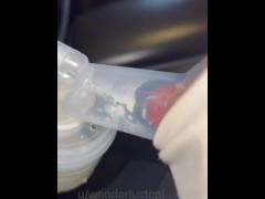 Watch milk squirt from my nipple during pumping 