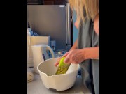 Preview 2 of Cooking topless with big tits